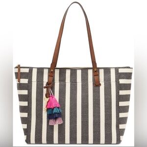 Fossil Rachel Large Tote Handbag neutral stripe